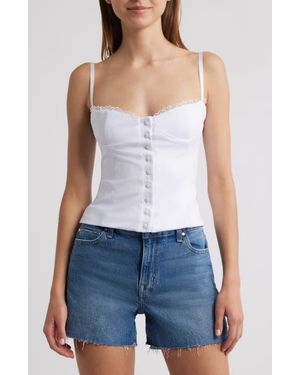 Bella Venice Button-Up Corset Top - Blue