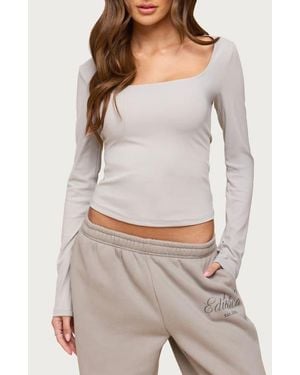 Edikted Hayden Long Sleeve Top - Gray