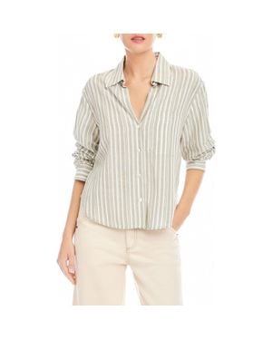 Fifteen Twenty Leighton Ruched Sleeve Shirt - White