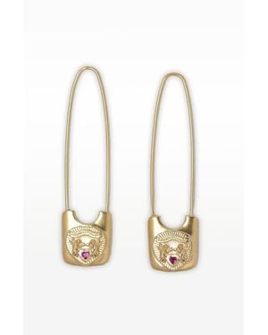 67Jewelry Safety Pin Earrings - White