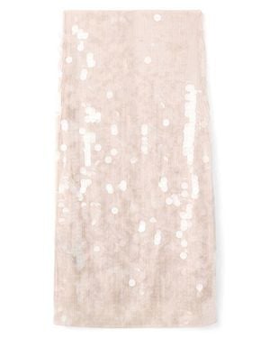 Mango Sequin Paillette Midi Skirt - Natural