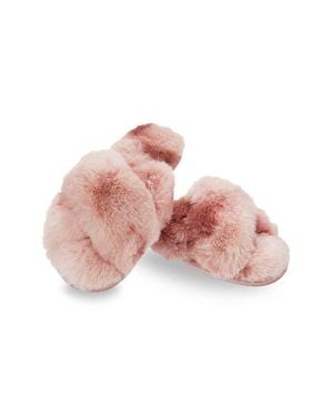 Memoi The Josephine Faux Fur Scuff Slipper - Pink