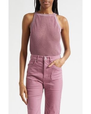 Veronica Beard Solomon Knit Linen Blend Tank - Red