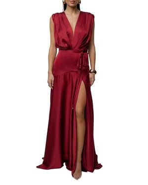 JLUXLABEL Amalia Satin Maxi Dress - Red