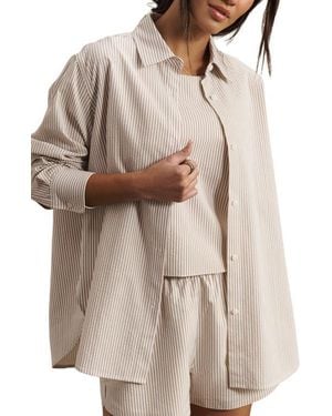 Rhone Saltair Oversize Seersucker Button-Up Shirt - Multicolor