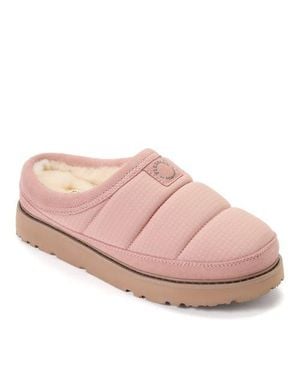 Dearfoams Fireside Greta Sport Nylon Puff Clog Water Resistant Slippers - Pink