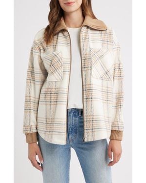 Thread & Supply Plaid Fleece Jacket - Natural