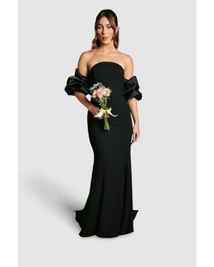 Coast Puff Sleeve Bardot Fishtail Maxi Dress - Black