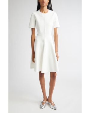 McQueen Alexander Open Back Fit & Flare Midi Dress in Red | Lyst
