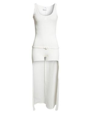 Courreges Droptail Cotton Rib Unitard - White