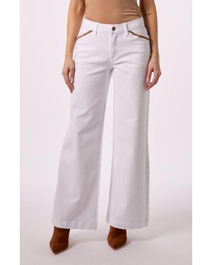 Blue Revival Sadie Mid Rise Wide Leg Jeans - Pink