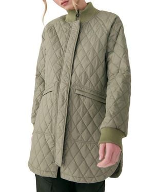 Lolë Quilted Water Repellent Nylon Bomber Jacket - Natural