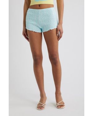 Kulani Kinis Shirred Micro Shorts - Blue