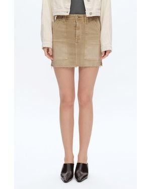 Bayeas Cutoff Denim Miniskirt - Natural