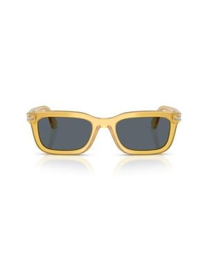 Persol 53Mm Rectangular Sunglasses - Blue
