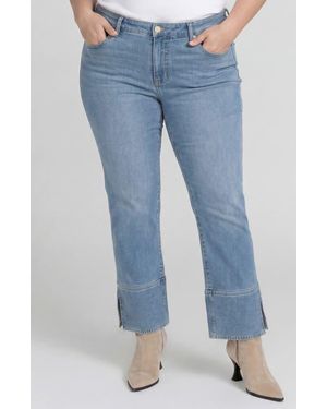 Liverpool Los Angeles Kennedy Split Hem Crop Straight Leg Jeans - Blue