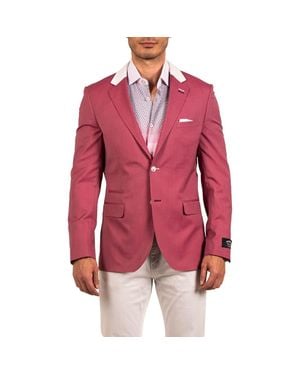 Maceoo Socrate Evo Resistance13 Contrast Trim Virgin Wool Blazer - Red