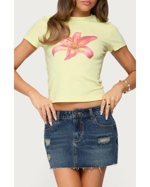Edikted Daylily Cotton Stretch Baby Tee - Blue