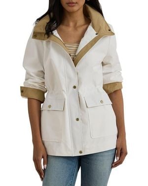 Ralph Lauren Hooded Contrast Trim Windbreaker - Gray