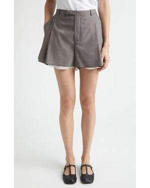 Nackiyé Split Virgin Wool Blend Shorts - Gray