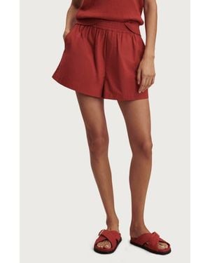 Varley Morales Cotton Poplin Shorts - Red