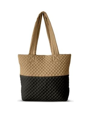 Youzey Newport Two-Tone Quilted Tote Bag - Black