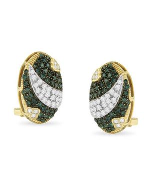 Haus of Brilliance 14K 2-1/10 Cttw Diamond Oval Omega Back Stud Earring - Green