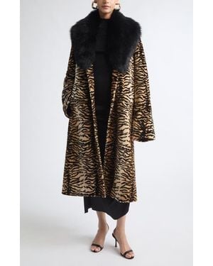 Nour Hammour Nina Genuine Shearling Coat - Black