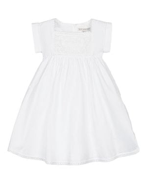 Hope & Henry Girls' Organic Seersucker Empire Waist Dress, Kids - White