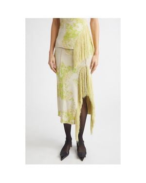 Erdem French Fray Floral Jacquard Pencil Skirt - Yellow