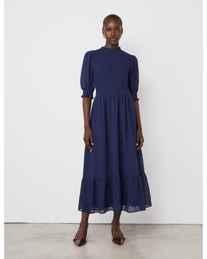 Finery London Amelia 3/4 Sleeve Chiffon Midi Dress - Blue