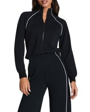 Spanx Airpiquè Long Sleeve Jumpsuit - Black