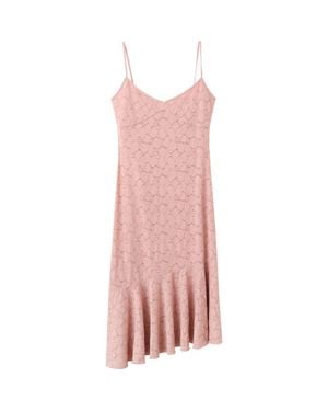 Mango Openwork Embroidered Midi Dress - Pink