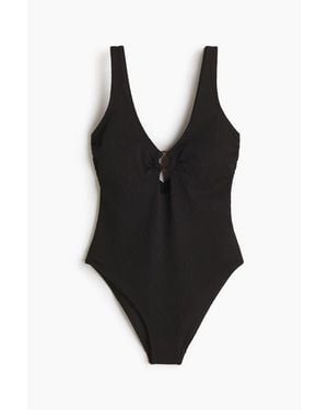 H&M Padded-Cup High Leg Swimsuit - Black