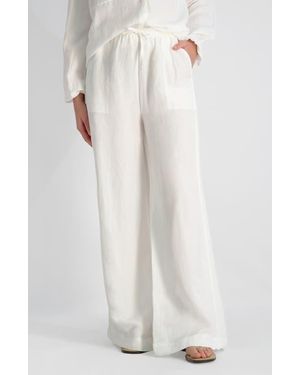 French Connection Cooper Wide Leg Drawstring Pants - White