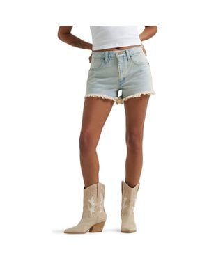 Wrangler Frayed Denim Shorts - Blue