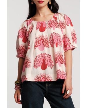 Frances Valentine Zonda Peacock Top - Red