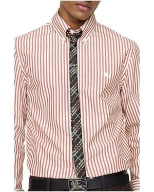 Burberry Skinny Check Silk Tie - Pink