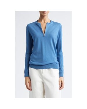 Partow Mallory Half Zip Sweater - Blue