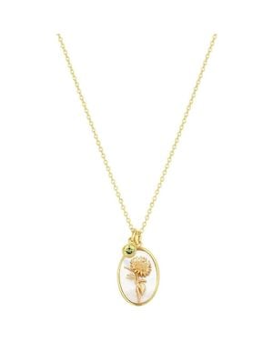 SET & STONES Katrina Birth Flower And Birthstone Charm Necklace - Metallic