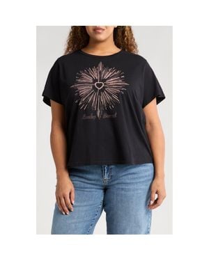 Lucky Brand Heart Burst Graphic T-Shirt - Black