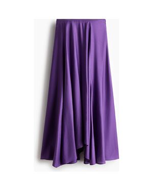 H&M Flared Viscose-Blend Skirt - Purple