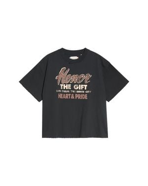 Honor The Gift Heart & Pride Cotton Graphic T-Shirt - Black