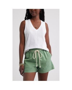 Caslon Cotton Blend Slub Swing Tank - Green
