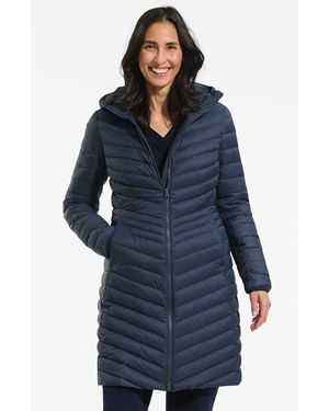 Lands' End Ultralight Packable Long Down Coat - Blue