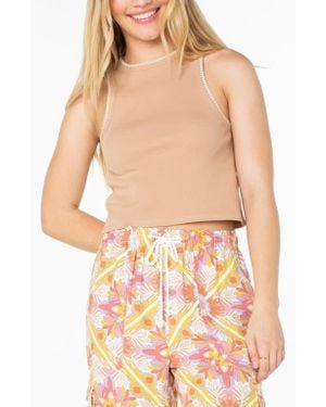 Roxy Meant To Be Whipstitch Trim Crop Tank - Orange