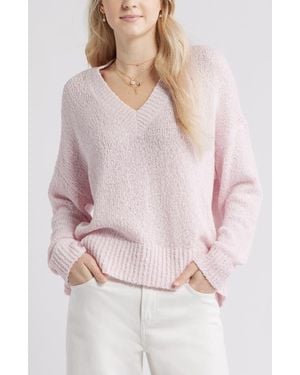 BP. Oversize V-Neck Sweater - Pink
