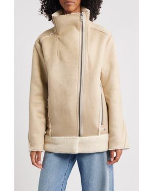 UGG Avelie Luxefluff Faux Shearling Jacket - Natural
