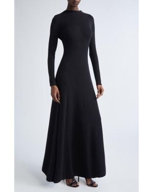 Tom Ford Long Sleeve Cashmere & Silk Blend Midi Sweater Dress - Black