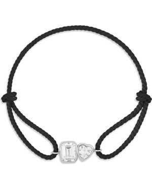 SHYMI Cubic Zirconia Corded Slider Bracelet - Black